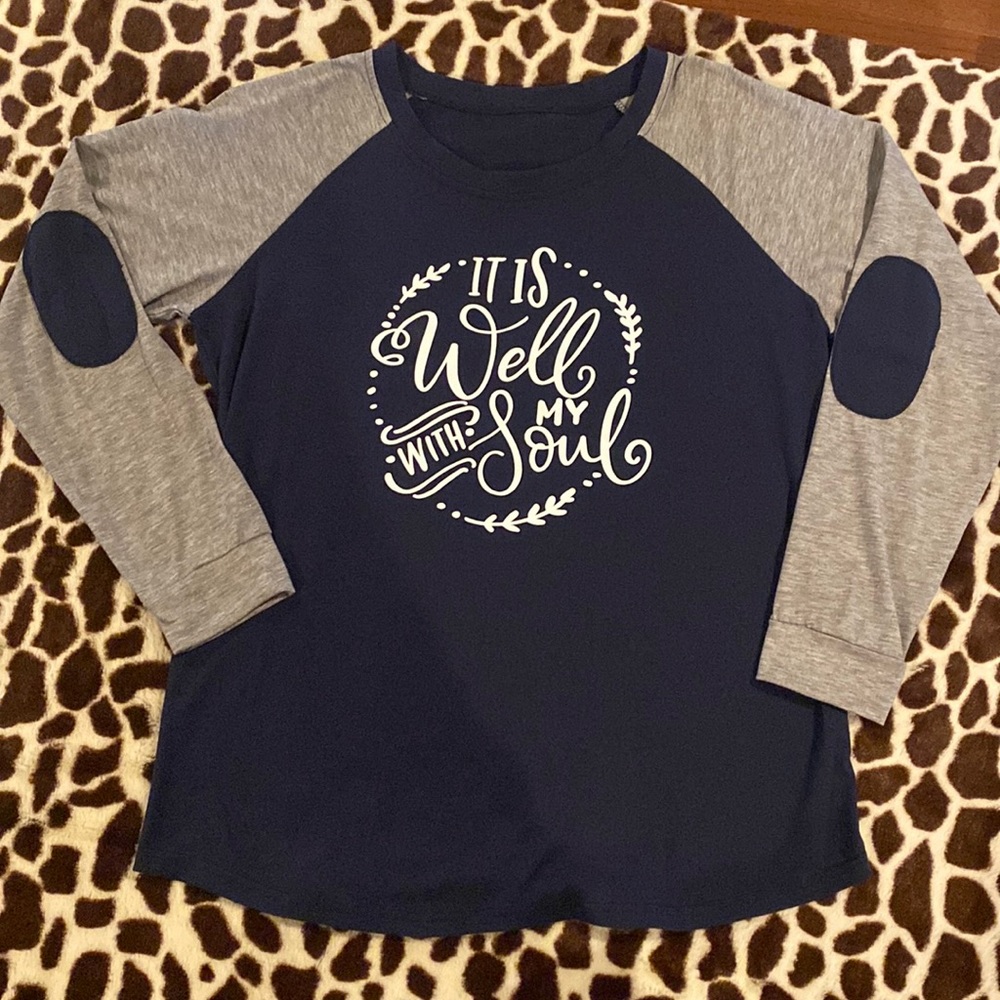 XXL “It is well with my soul” women’s T-shirt, 80% cotton, 20% polyester.